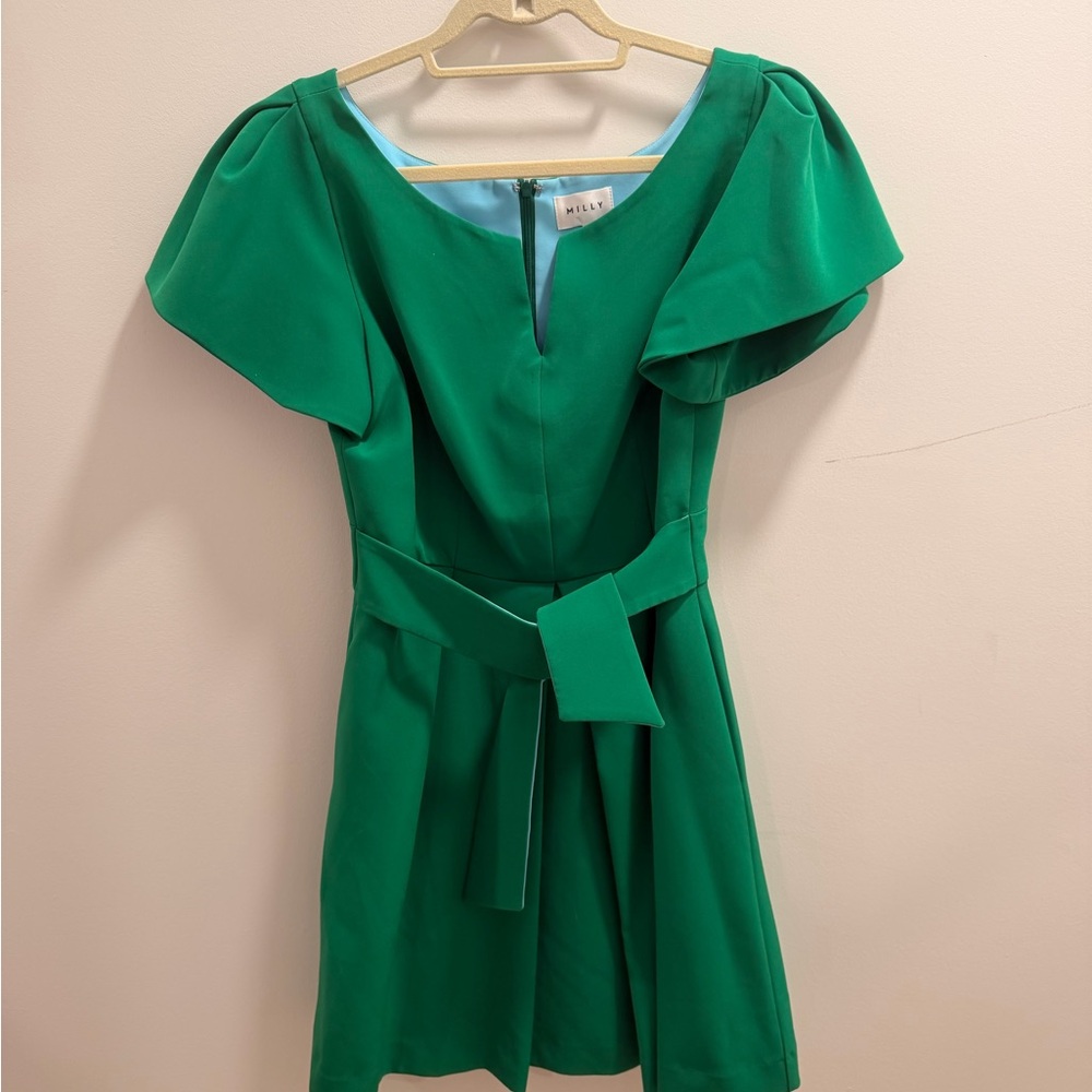 Milly Emerald Green Mini Dress with Belt